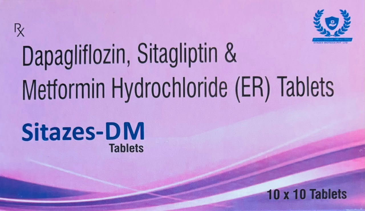 Sitazes - DM (Dapagliflozin, Sitagliptin & Metformin Hydrochloride (ER) Tablets)