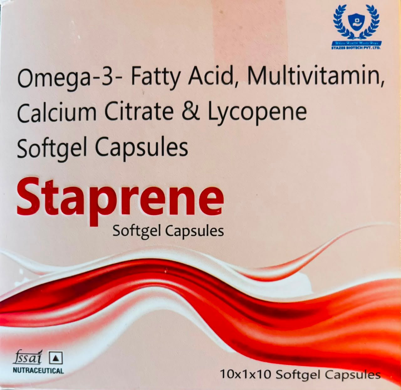 Staprene (Omega-3-Fatty Acid, Multivitamin, Calcium Citrate & Lycopene Softgel Capsules)